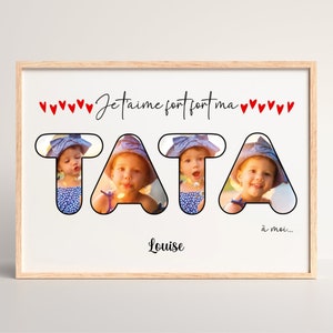 TATA Word Poster with Photos - Customizable Tata Gift