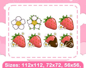 Cute Strawberry Twitch Emote, Sub Badges & Bit Badges |  Channel Points and Rewards | Discord | Digital Download for Streamers and Youtubers