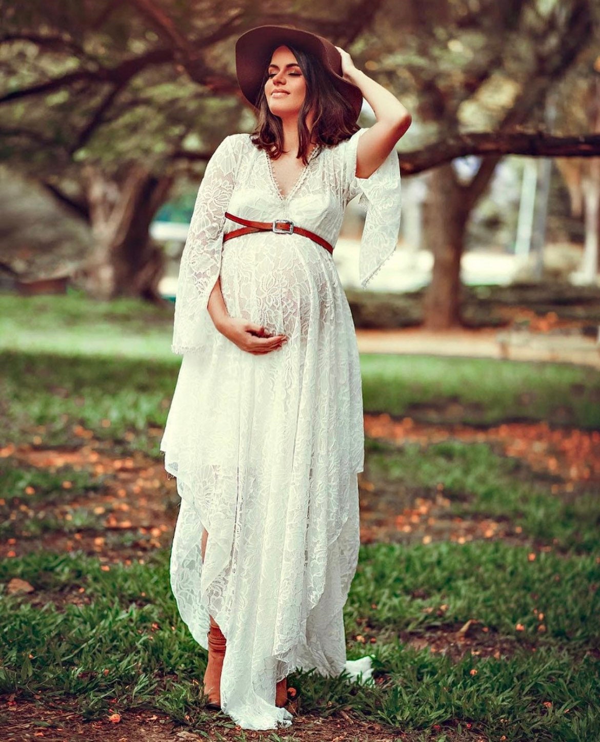 Dress Maternity Boho Style Lace for Photography Gown Pregnancy
