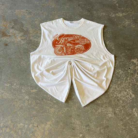 Harley-Davidson Tank Top White XL-2XL Lima Ohio Vintage Biker Tee