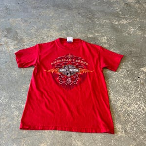 Vintage Harley Davidson St. Cloud Minnesota T-Shirt | Red Small Biker Tee