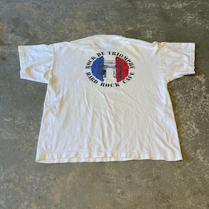 Camiseta vintage Hard Rock Cafe Paris dos anos 90, tamanho GG, branca, rara
