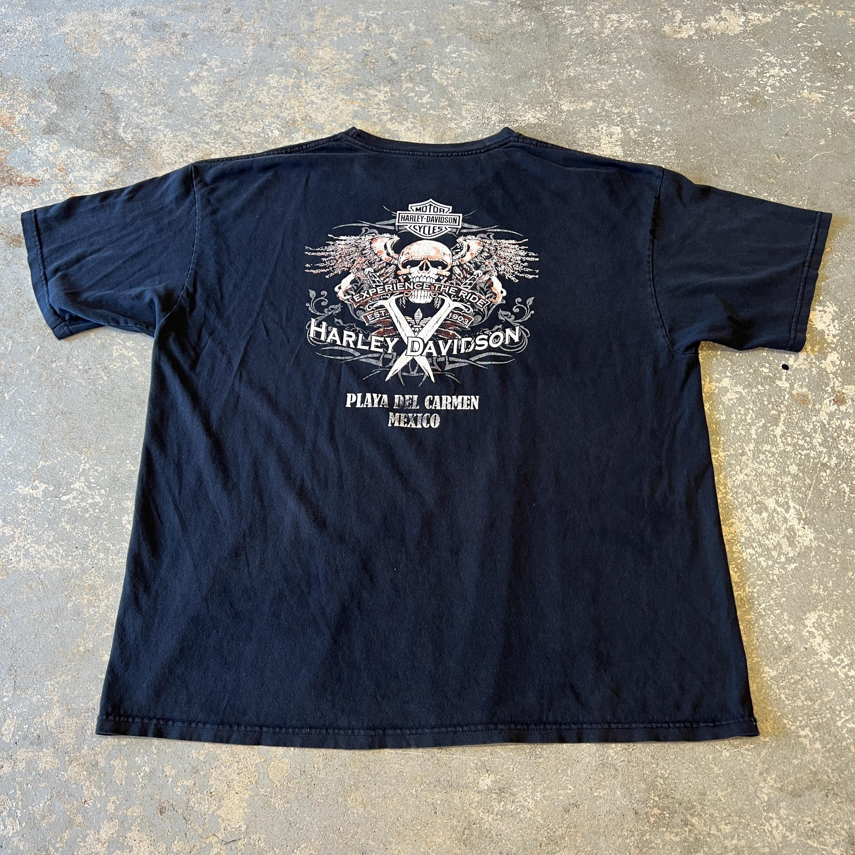 ヴィンテージ ハーレーダビッドソン Tシャツ XXL 色あせたブラック 