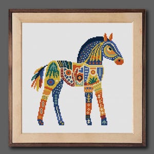 Horse Cross Stitch Pattern Modern Cross Stitch Horse Hoop Art PDF Pattern Instant Download