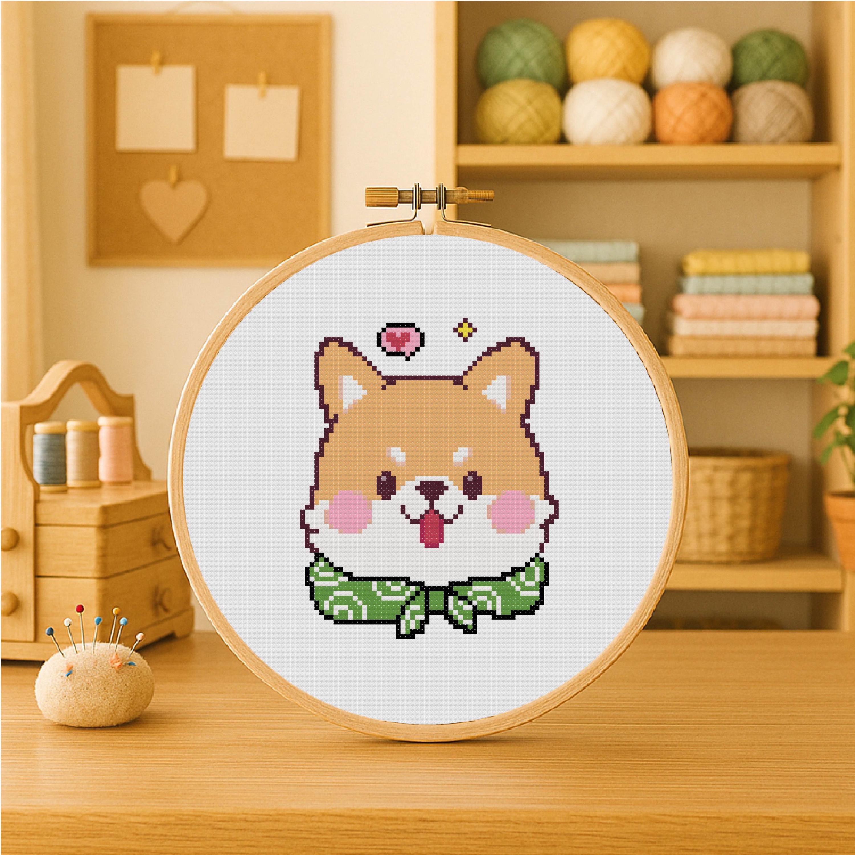Shiba Inu Cross Stitch Pattern Cute Puppy Cross Stitch PDF Pattern