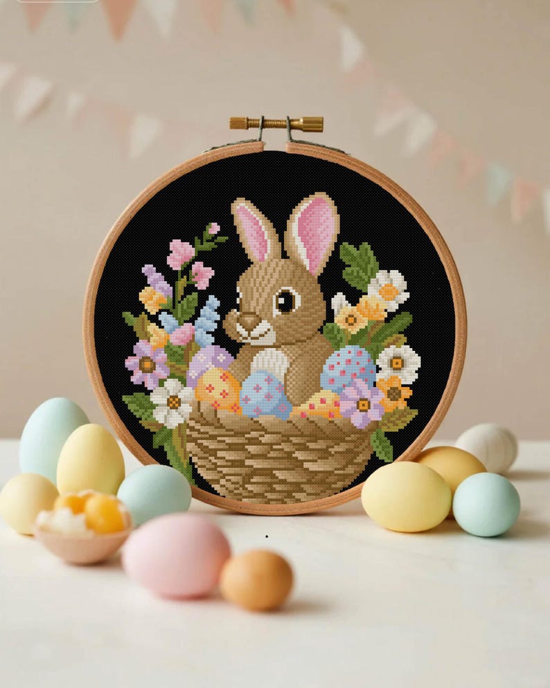 Easter Bunny Cross Stitch Pattern Easter Eggs Cross Stitch Pattern ...