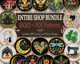 Paquete completo de patrones de punto de cruz Mega Bundle de la tienda Acceso de por vida Paquete de punto de cruz Patrón de insectos florales navideños de brujas Descarga instantánea en PDF
