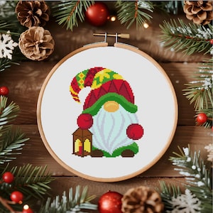 Christmas Gnome Cross Stitch Pattern Christmas Cross Stitch Santa Cross Stitch PDF Pattern Instant Download