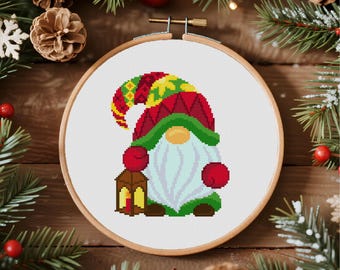 Christmas Gnome Cross Stitch Pattern Christmas Cross Stitch Santa Cross Stitch PDF Pattern Instant Download