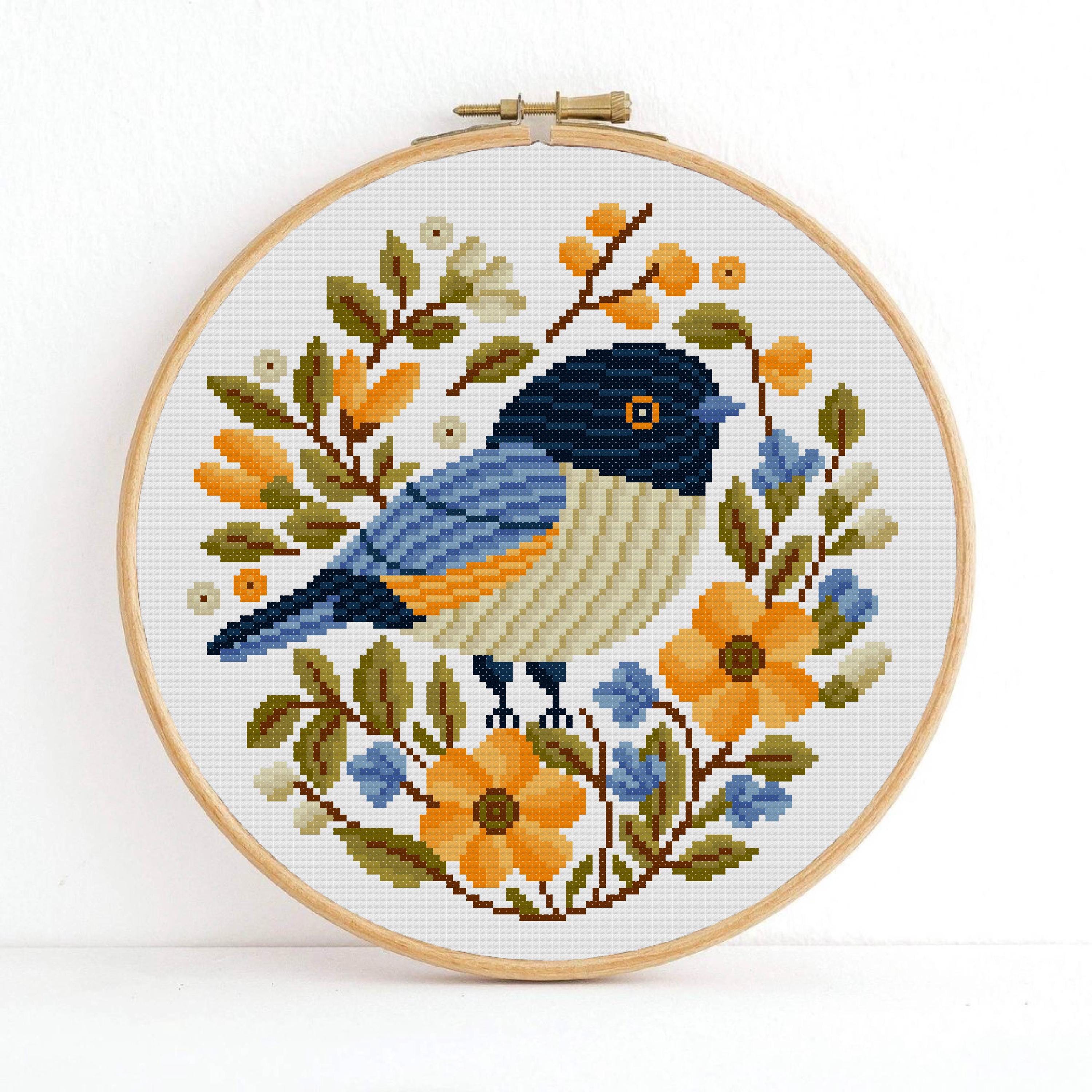 Bird Cross Stitch Pattern Floral Bird Cross Stitch Pattern Bird and ...