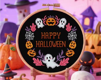 Spooky Cross Stitch Halloween Cross Stitch pattern Trick Or Treat Cross Stitch Horror Cross Stitch Pattern Instant Download