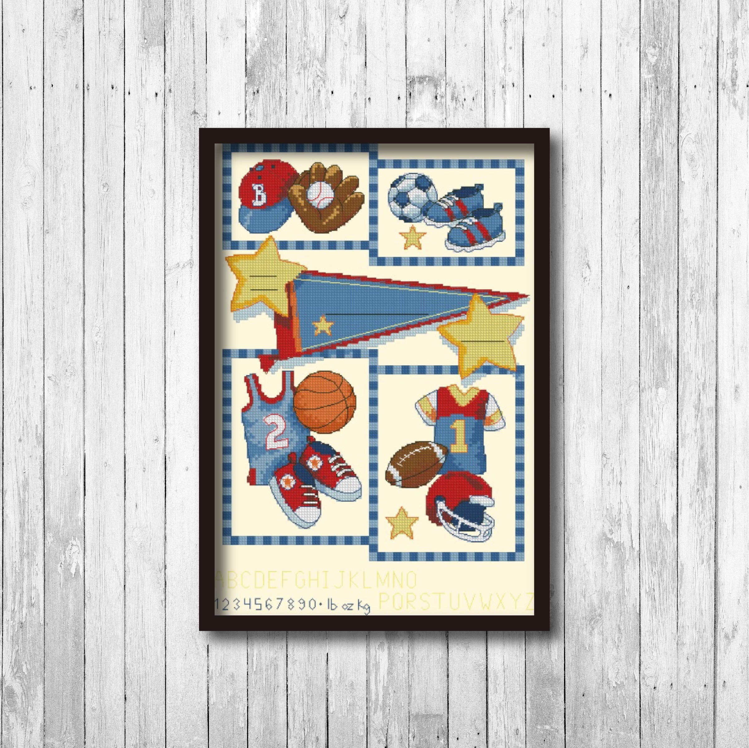 Ball Games Cross Stitch Pattern Sport Cross Stitch PDF Pattern Etsy Amazoncom soccer ball cross stitch pattern ebook mother bee designs