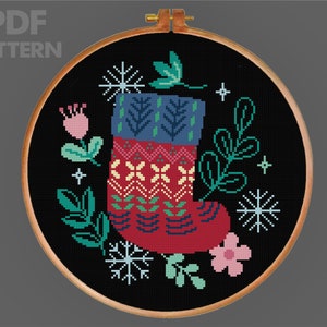 Christmas Stocking Cross Stitch Pattern Christmas Cross Stitch PDF Pattern Instant Download