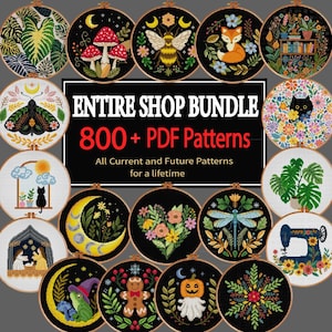 Entire Shop Mega Bundle Cross Stitch Pattern Access lifetime Pack Cross Stitch Witchy Christmas Floral Insects Pattern PDF Instant Download