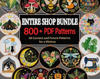 Entire Shop Mega Bundle Cross Stitch Pattern Access lifetime Pack Cross Stitch Witchy Christmas Floral Insects Pattern PDF Instant Download