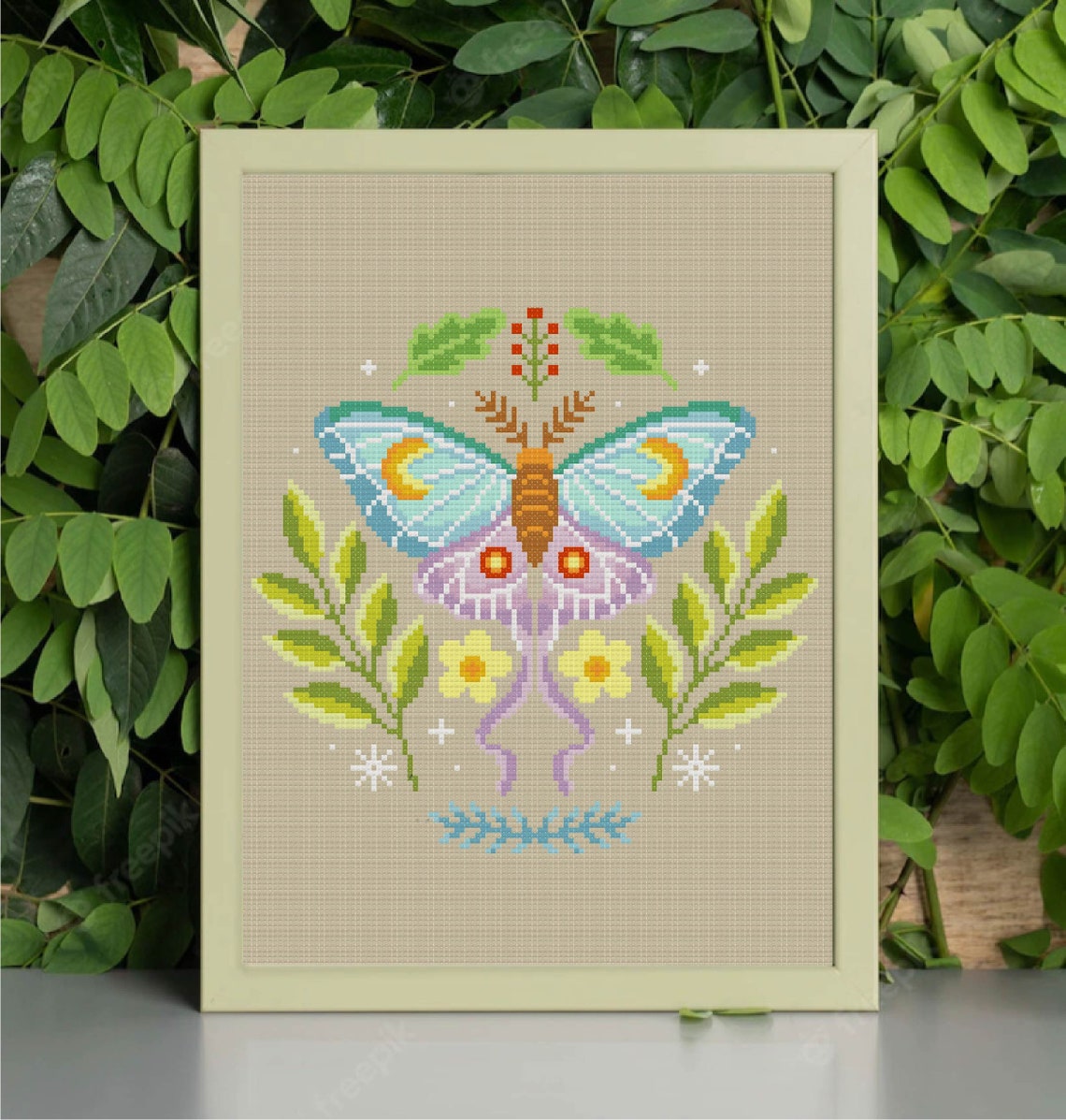 Moth Cross Stitch Insect Stitch Pattern X Stitch PDF Pattern - Etsy