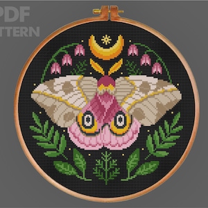 Moth Cross Stitch Insect Stitch Pattern X Stitch PDF Pattern Instant Download