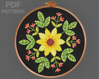 Flower Cross Stitch Pattern Flower Painting Cross Stitch PDF PatternInstant Download