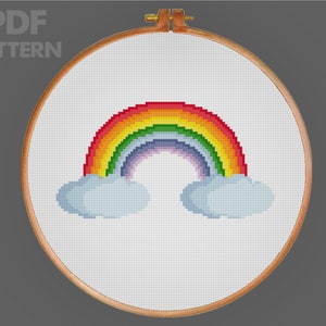 Rainbow Cross Stitch Cute Cross Stitch PDF Pattern Instant Download
