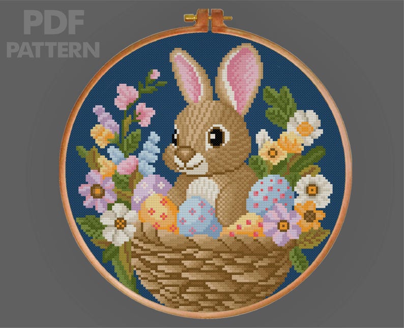 Easter Bunny Cross Stitch Pattern Easter Eggs Cross Stitch Pattern ...