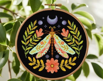 Libelle Blume Kreuzstich Bundle Libelle Stich Muster Insekt Kreuzstich X Stich PDF Muster Instant Download
