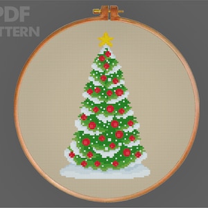 Christmas Tree Cross Stitch Pattern Christmas Cross Stitch PDF Pattern Instant Download