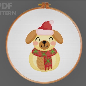 Dog Snowman Cross Stitch Snowman Cross Stitch Pattern Christmas Cross Stitch PDF Pattern Instant Download