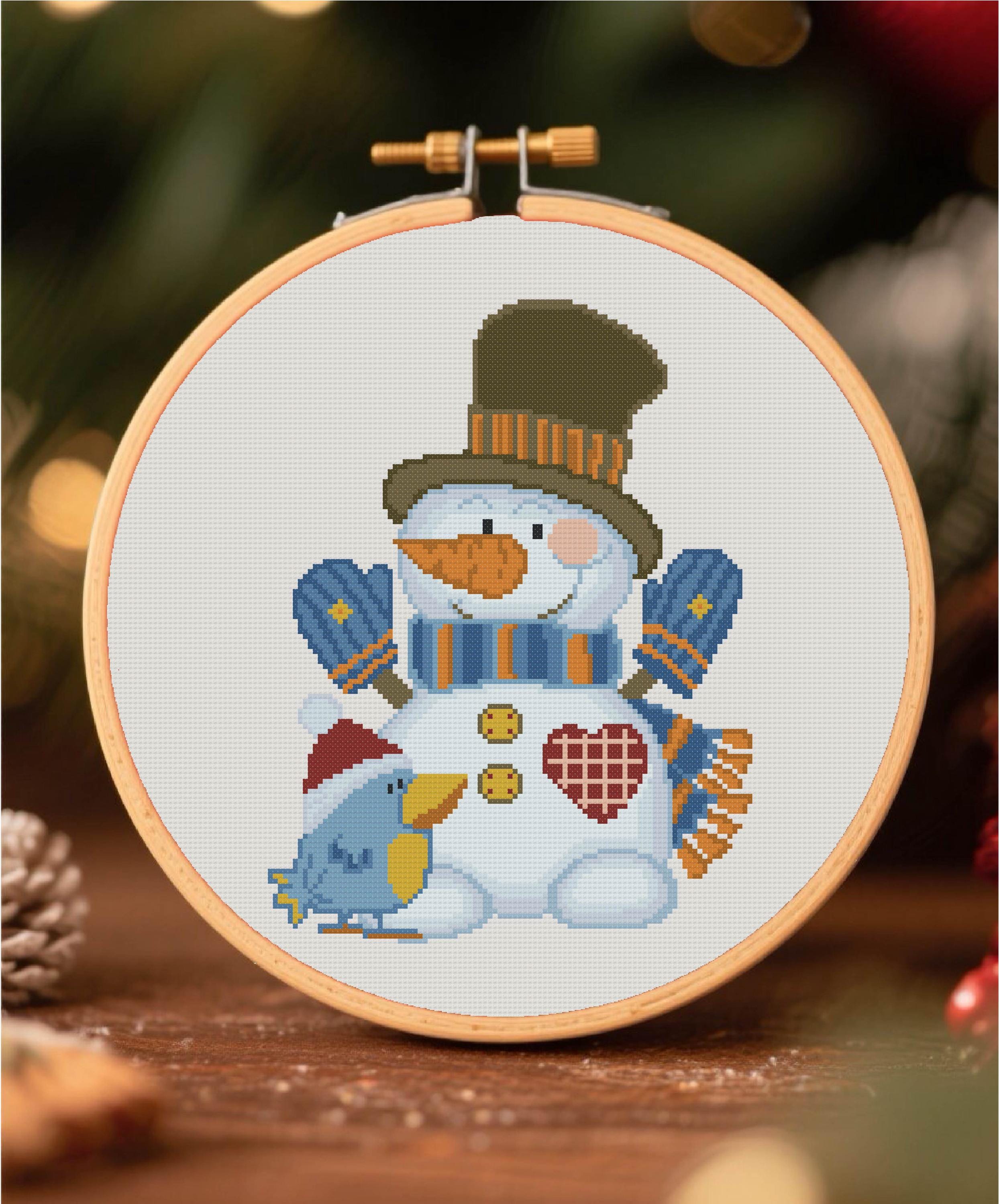 Snowman Cross Stitch Pattern Christmas Cross Stitch PDF Pattern Instant ...