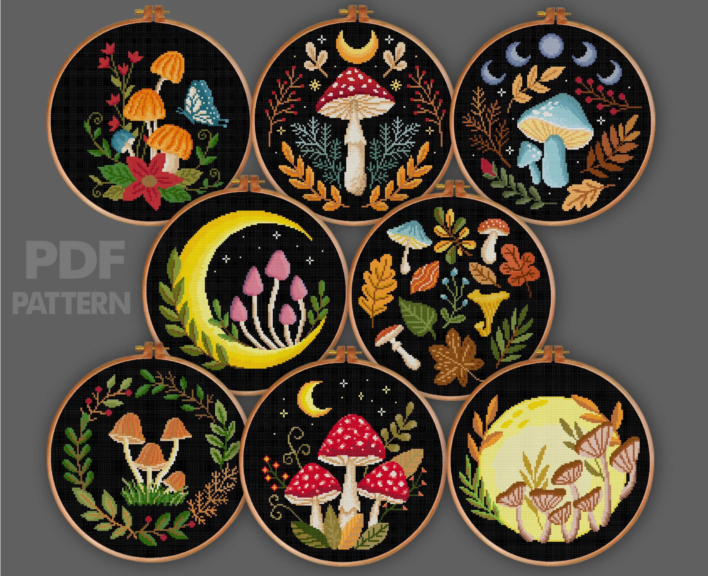 Mushroom Embroidery, Nature Studies Embroidery Kit, Mushroom Ring  Embroidery, DIY Embroidery Kit, Heidi Boyd 