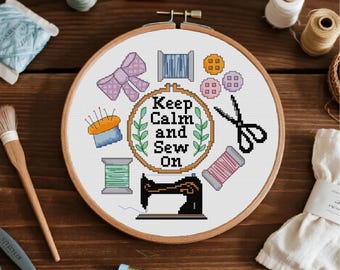 Sewing Cross Stitch Embroidery Cross Stitch Sewing Machine Cross Stitch Sewing Quote PDF Pattern Instant Download