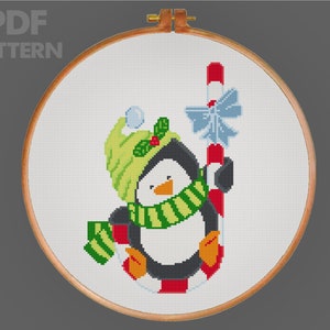 Christmas Penguin Cross Stitch Pattern Winter Cross Stitch Christmas Cross Stitch PDF Pattern Instant Download