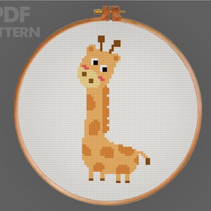 Giraffe Kreuzstich Waldtier Kreuzstich-Muster Baby Tier Kreuzstich Cute Cross Stitch X Stitch PDF Pattern