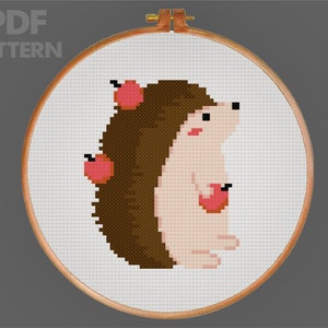Igel Kreuzstich niedliches Tier Kreuzstich-Muster Baby Tier Kreuzstich niedliches Kreuzstich X Stich PDF Muster