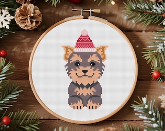 Noël chien, point de croix, hiver, point de croix, Noël, point de croix, PDF, téléchargement immédiat
