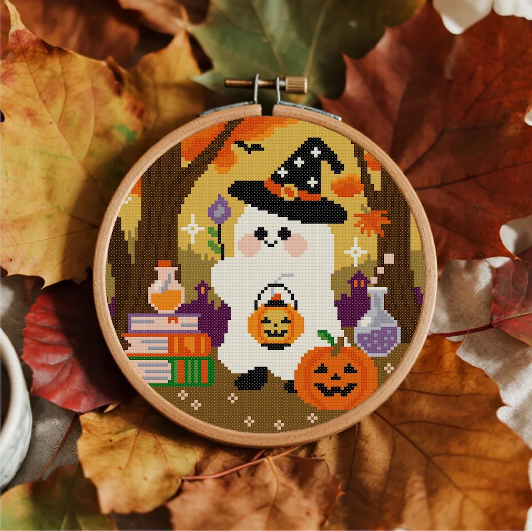 Spooky Cross Stitch Halloween Cross Stitch Pattern Trick or Treat Cross ...