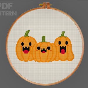 Pumpkin Cross Stitch Pattern Halloween Cross Stitch pattern Trick Or Treat Cross Stitch PDF Pattern Instant Download