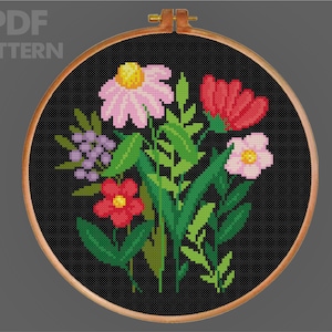 Flower Cross Stitch Pattern Flower Painting Cross Stitch PDF PatternInstant Download