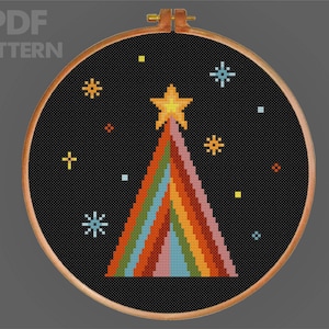 Christmas Cross Stitch Pattern Santa Claus Cross Stitch Christmas Tree Cross Stitch Christmas Art Pattern PDF Pattern Instant Download