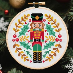 Christmas Nutcracker Cross Stitch Pattern Christmas Plants Cross Stitch Folk Art Cross Stitch Pattern PDF Instant Download