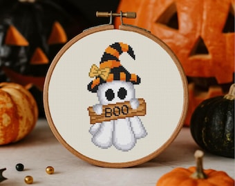Spooky Cross Stitch Halloween Cross Stitch pattern Cute Ghost Cross Stitch Horror Cross Stitch PDF Pattern Instant Download
