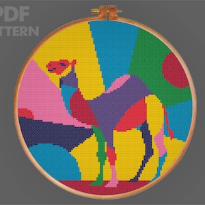Camel Cross Stitch Pattern Abstract Camel Cross Stitch Pattern Modern Cross Stitch PDF Pattern Instant Download