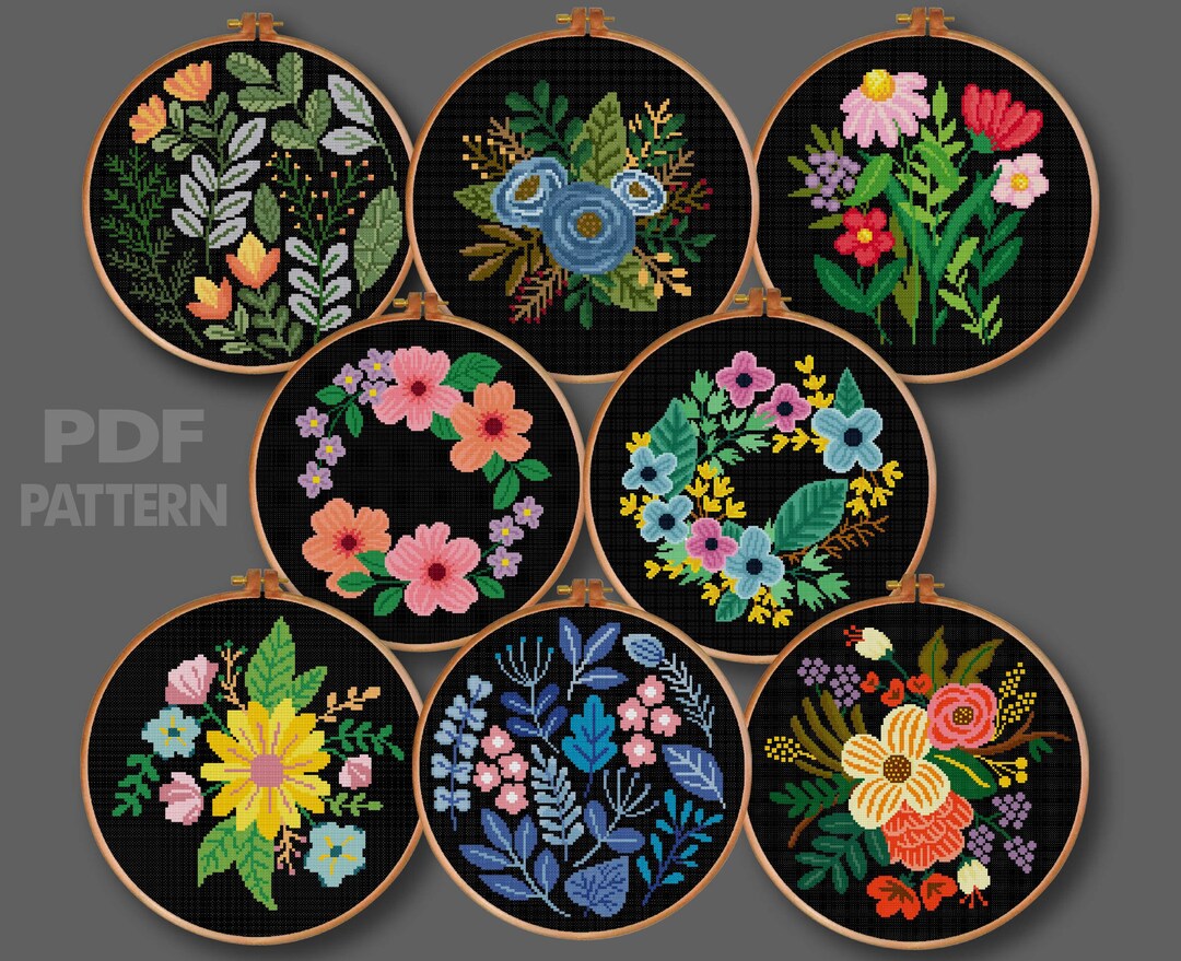 Diadem Floral Cross Stitch Co-ord Set
