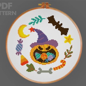 Pumpkin Cross Stitch Pattern Halloween Cross Stitch pattern Trick Or Treat Cross Stitch PDF Pattern Instant Download