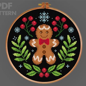 Gingerbread Man Cross Stitch Pattern Winter Cross Stitch Christmas Cross Stitch PDF Pattern Instant Download