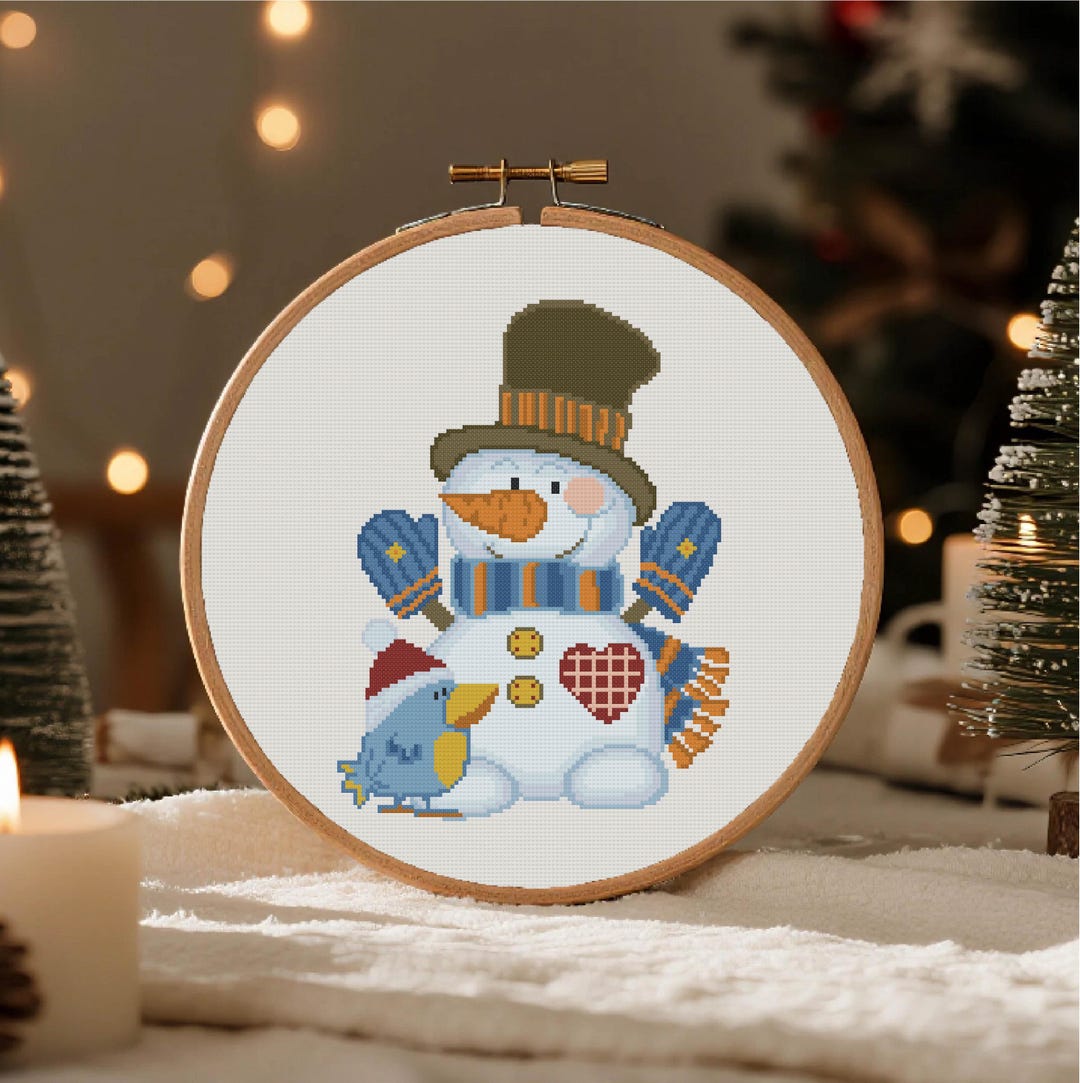 Snowman Cross Stitch Pattern Christmas Cross Stitch PDF Pattern Instant ...