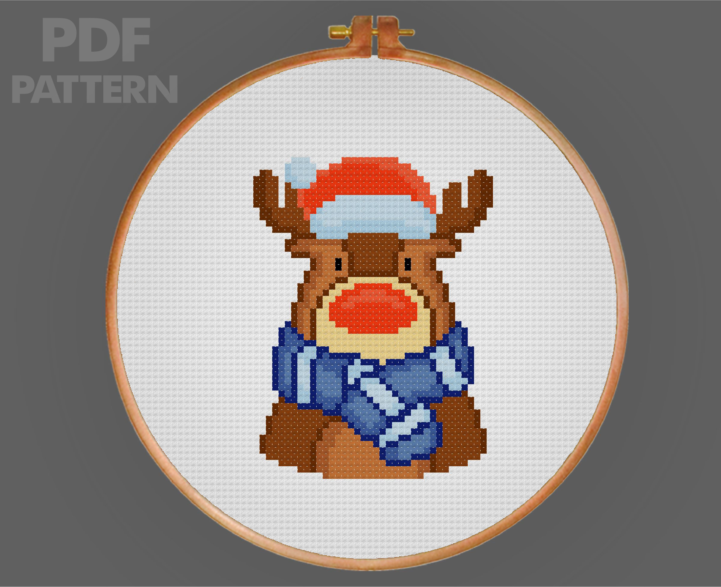 Reindeer Cross Stitch Pattern Christmas Cross Stitch PDF Pattern ...
