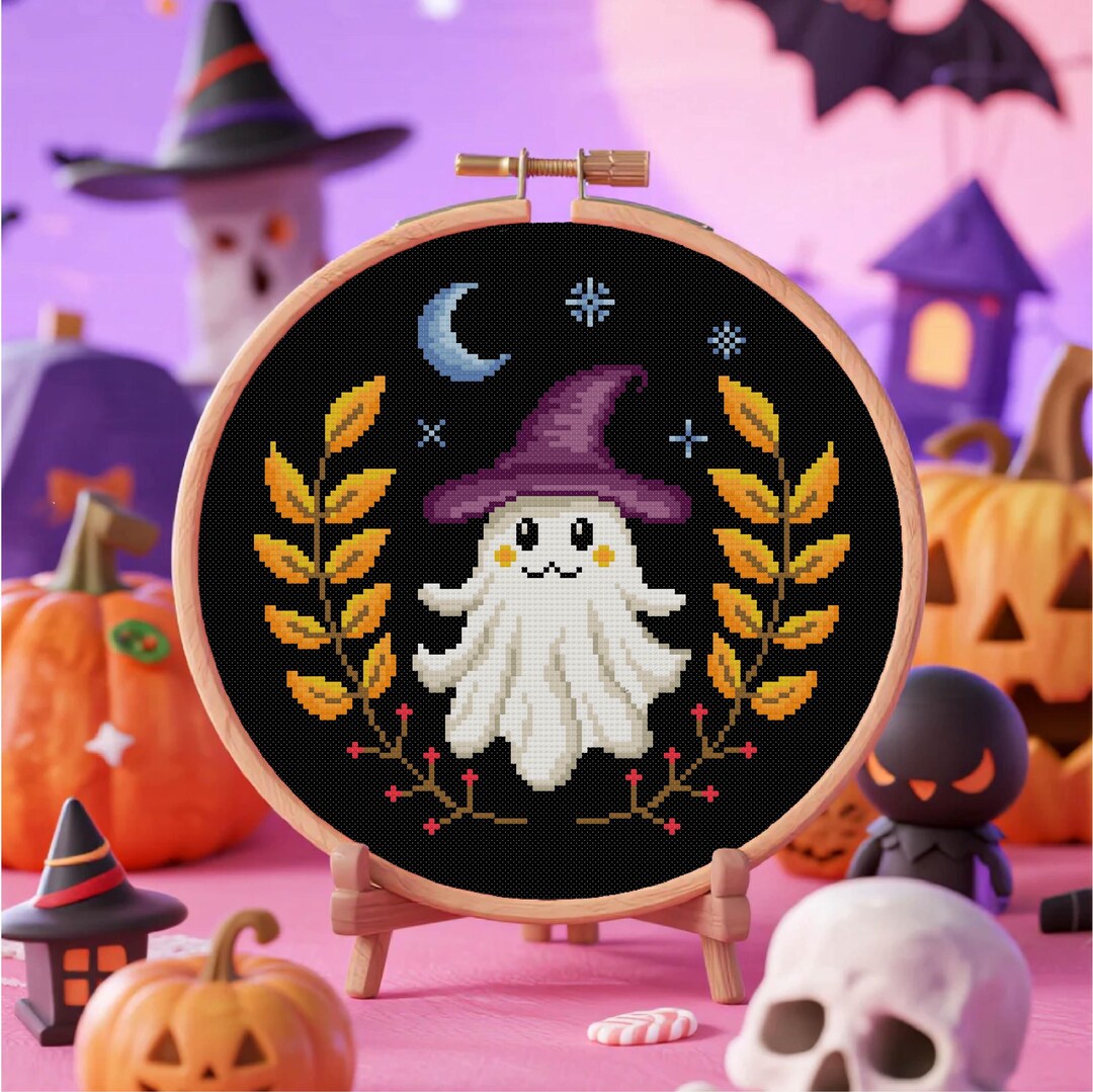 Cute Spooky Cross Stitch, Halloween Cross Stitch Pattern , Trick or ...