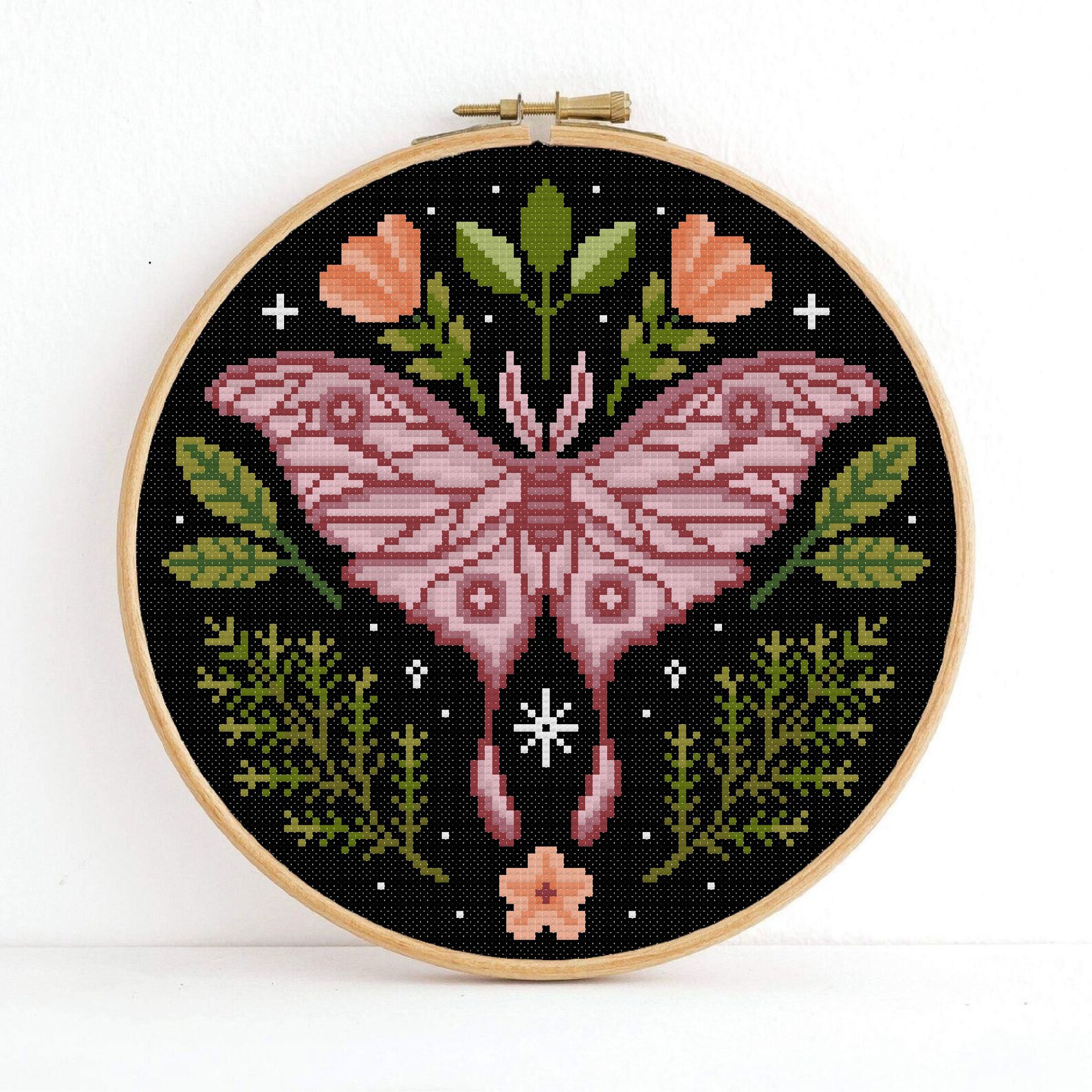 Moth Cross Stitch Insect Stitch Pattern X Stitch PDF Pattern Etsy