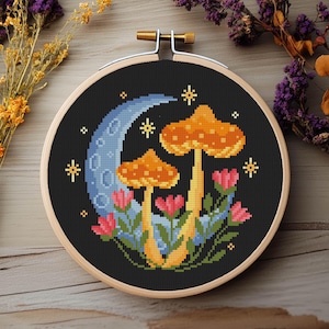 Mushroom Cross Stitch Witchy Fungi Cross Stitch Fly Agaric Cross Stitch Woodland Cross Stitch Fungi Cross Stitch Pattern Instant Download