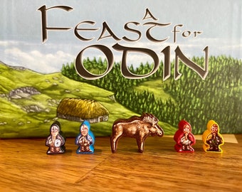 UN FESTIN POUR ODIN - Kit de mise à niveau d'autocollants/décalcomanies Meeple - Autocollants en vinyle mat - Produit non officiel